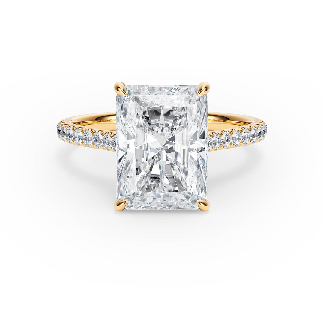 Elevé Cathedral Radiant Diamond Engagement Ring - R1246 in Ring by 18 KARATS INC.