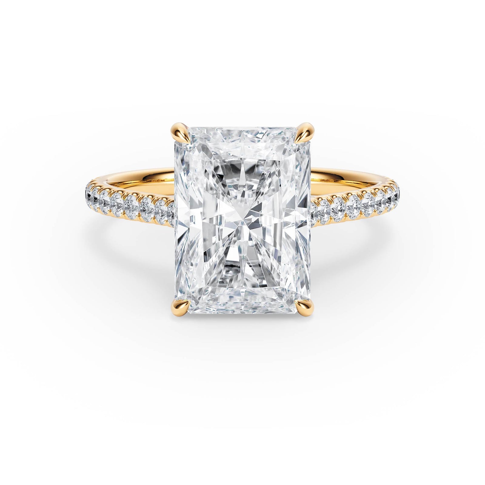 Elevé Cathedral Radiant Diamond Engagement Ring - R1246 in Ring by 18 KARATS INC.