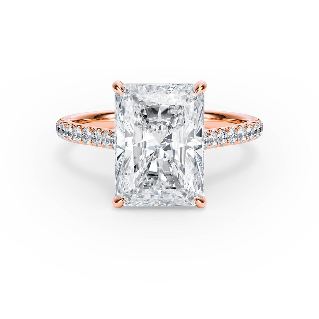 Elevé Cathedral Radiant Diamond Engagement Ring - R1246 in Ring by 18 KARATS INC.