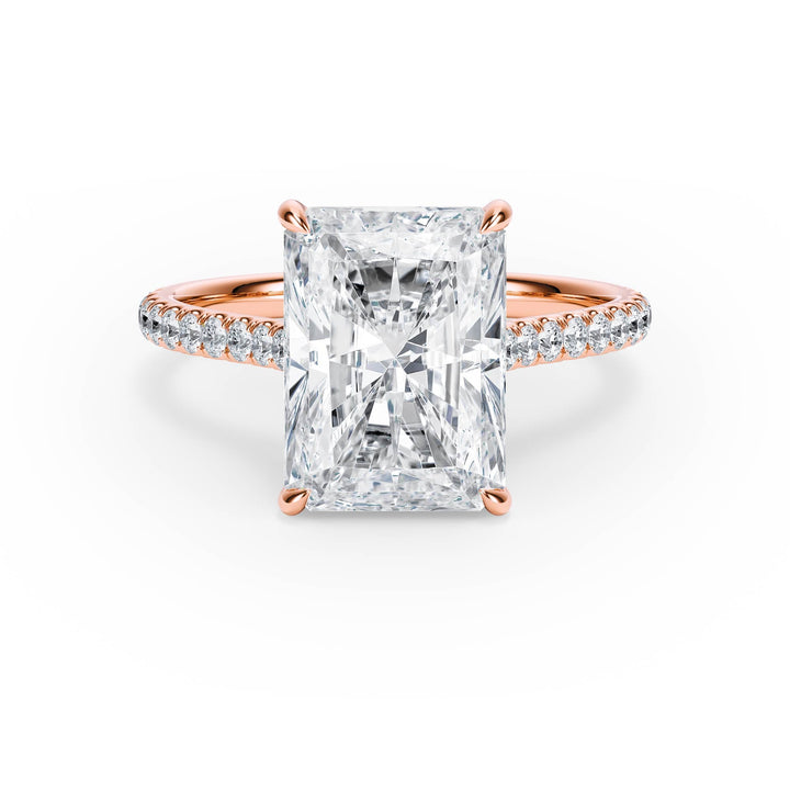 Elevé Cathedral Radiant Diamond Engagement Ring - R1246 in Ring by 18 KARATS INC.