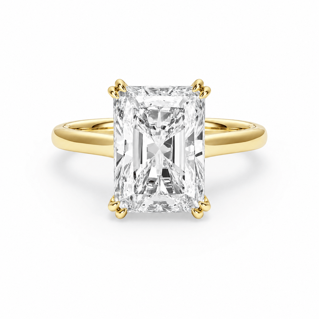 Elevé Cathedral Radiant Diamond Engagement Ring with Double Prong in Ring by 18 KARATS INC.