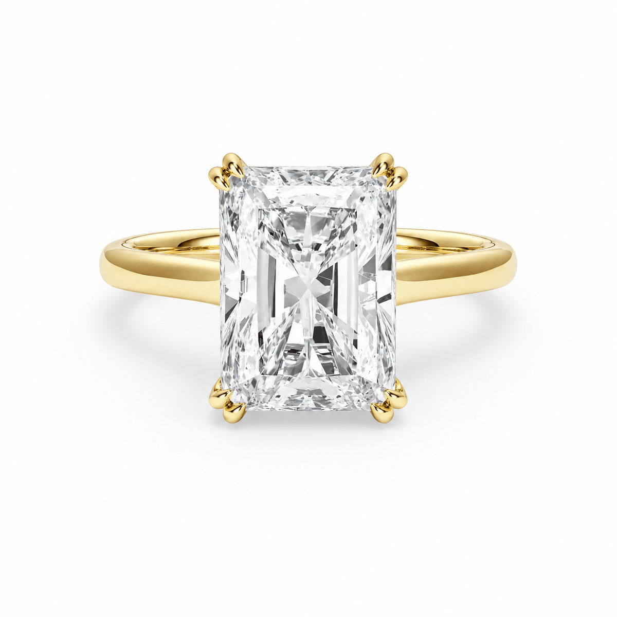 Elevé Cathedral Radiant Diamond Engagement Ring with Double Prong in Ring by 18 KARATS INC.