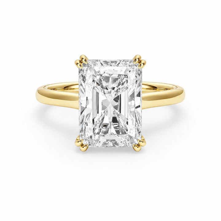 Elevé Cathedral Radiant Diamond Engagement Ring with Double Prong in Ring by 18 KARATS INC.