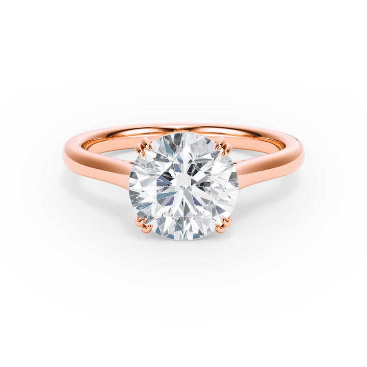 Elevé Cathedral Round Diamond Engagement Ring - R1224 in Ring by 18 KARATS INC.