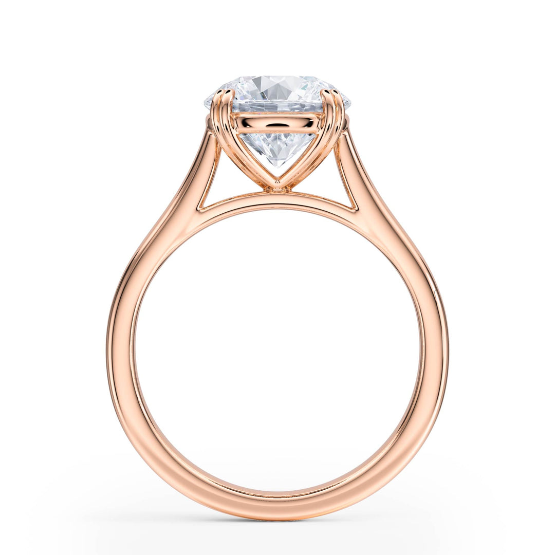 Elevé Cathedral Round Diamond Engagement Ring - R1224 in Ring by 18 KARATS INC.