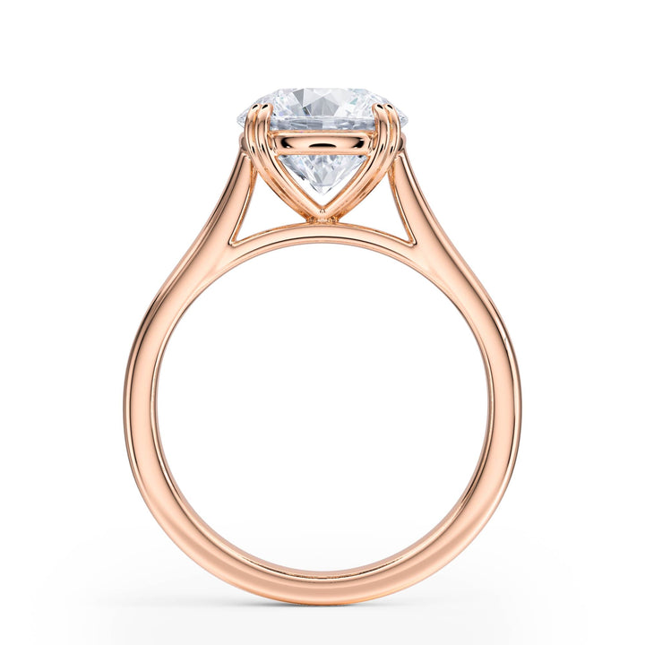 Elevé Cathedral Round Diamond Engagement Ring - R1224 in Ring by 18 KARATS INC.