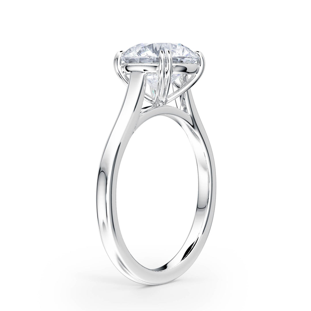 Elevé Cathedral Round Diamond Engagement Ring - R1224 in Ring by 18 KARATS INC.