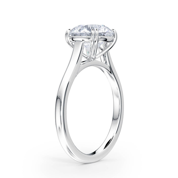 Elevé Cathedral Round Diamond Engagement Ring - R1224 in Ring by 18 KARATS INC.