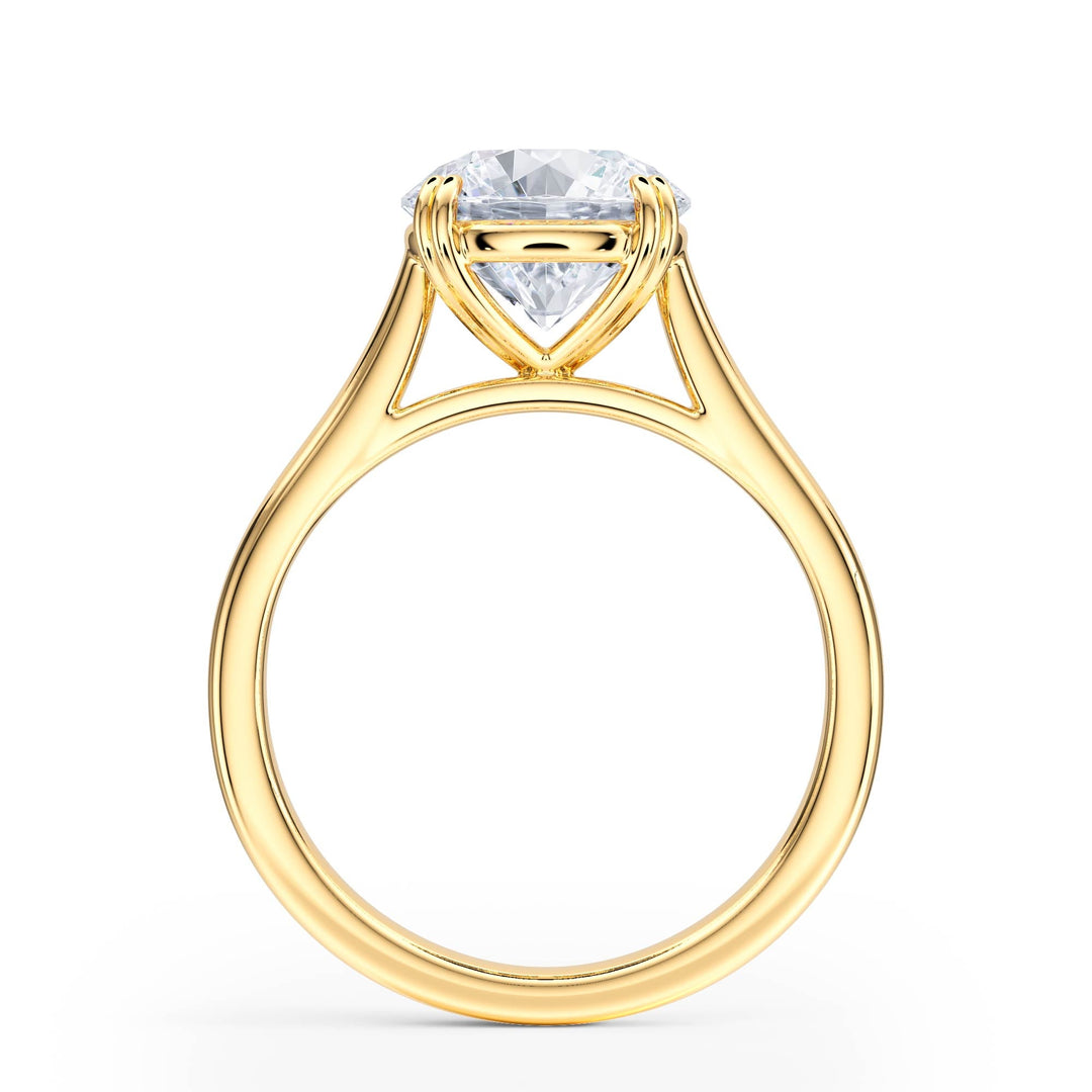 Elevé Cathedral Round Diamond Engagement Ring - R1224 in Ring by 18 KARATS INC.