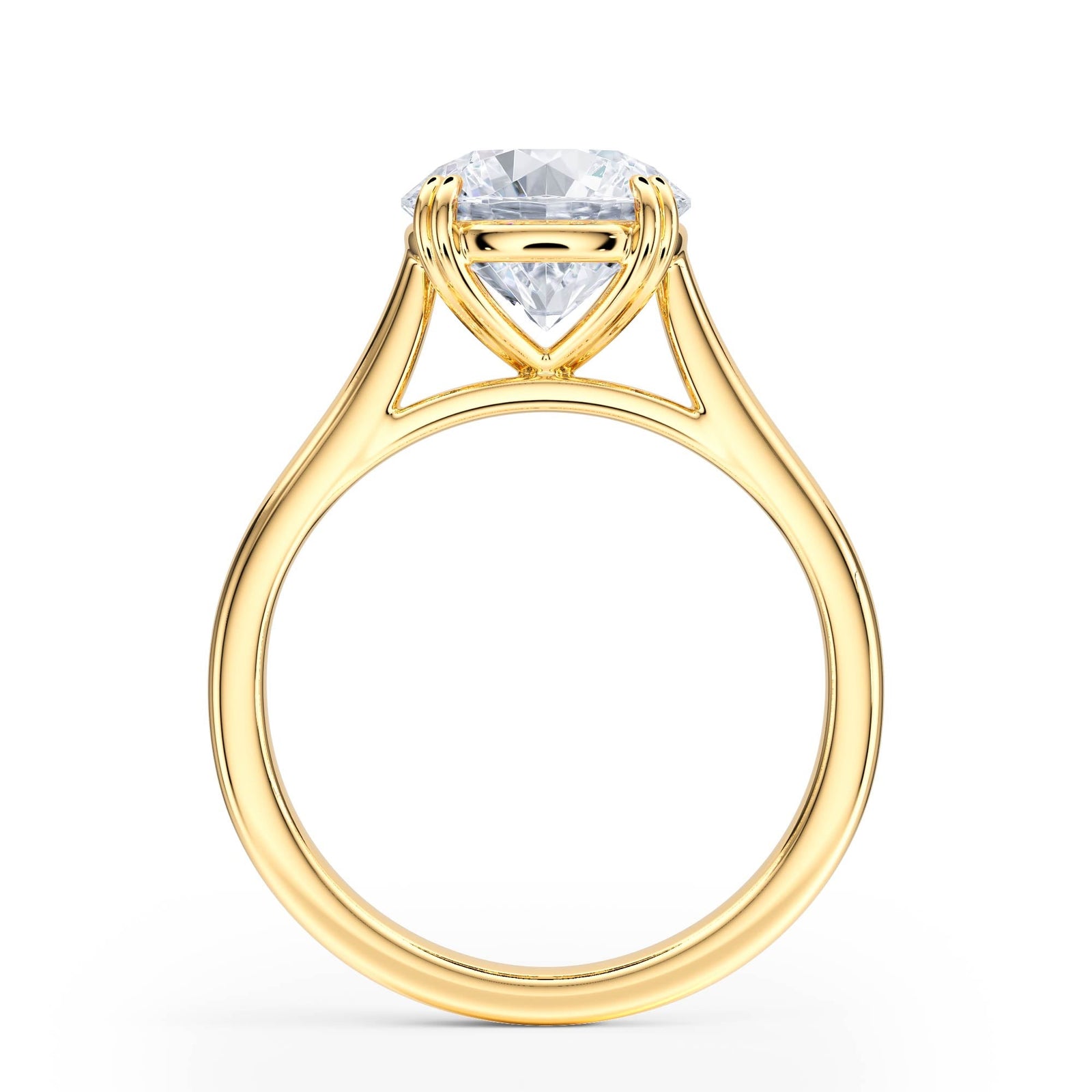 Elevé Cathedral Round Diamond Engagement Ring - R1224 in Ring by 18 KARATS INC.