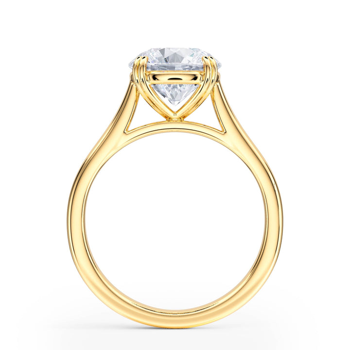Elevé Cathedral Round Diamond Engagement Ring - R1224 in Ring by 18 KARATS INC.