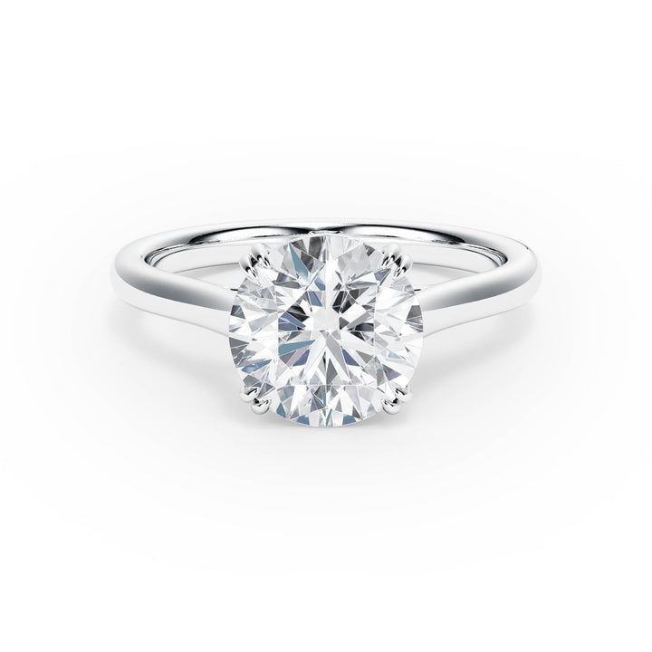 Elevé Cathedral Round Diamond Engagement Ring - R1224 in Ring by 18 KARATS INC.