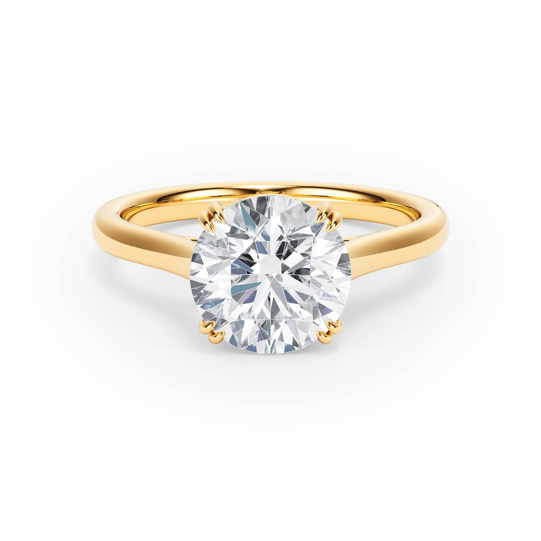 Elevé Cathedral Round Diamond Engagement Ring - R1224 in Ring by 18 KARATS INC.