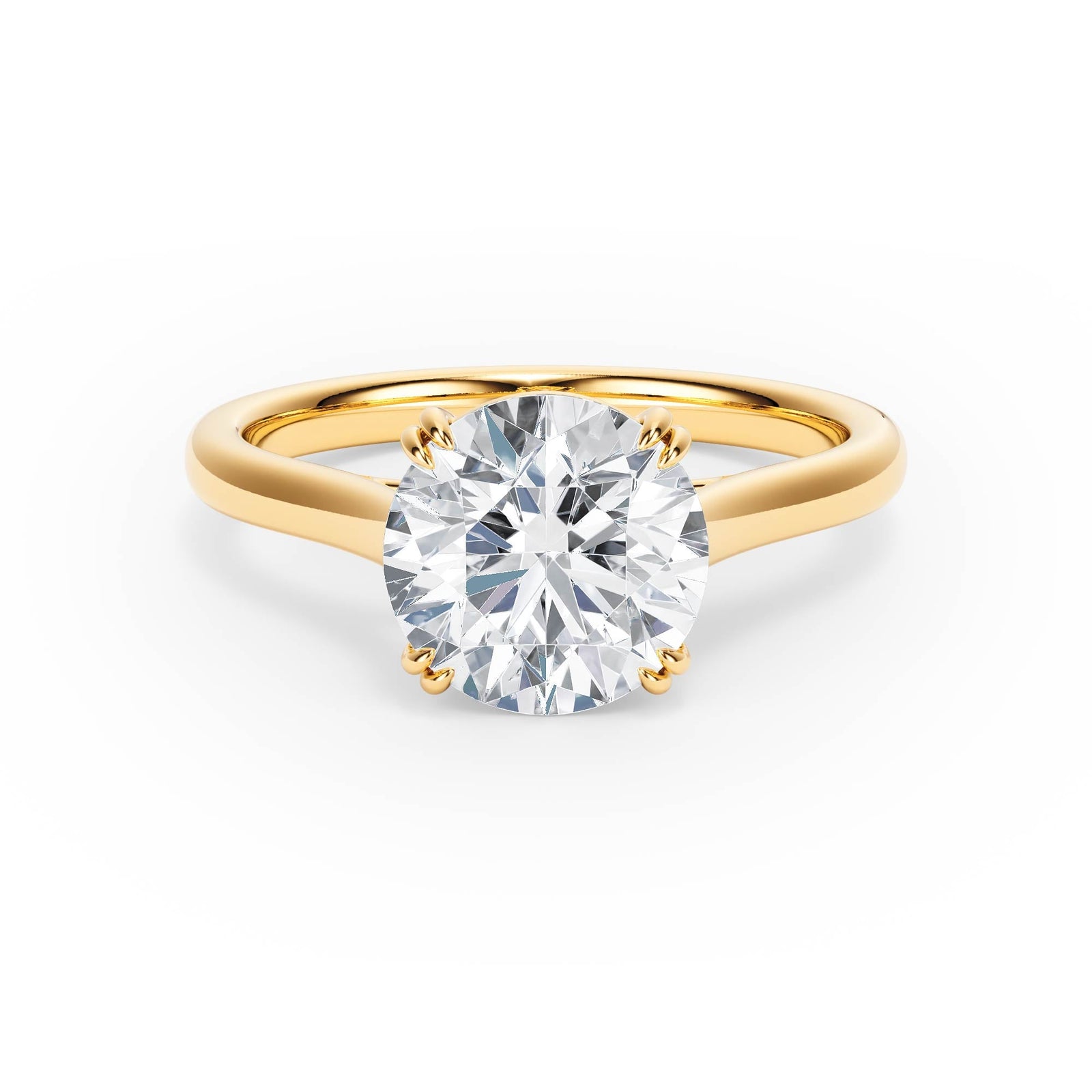 Elevé Cathedral Round Diamond Engagement Ring - R1224 in Ring by 18 KARATS INC.