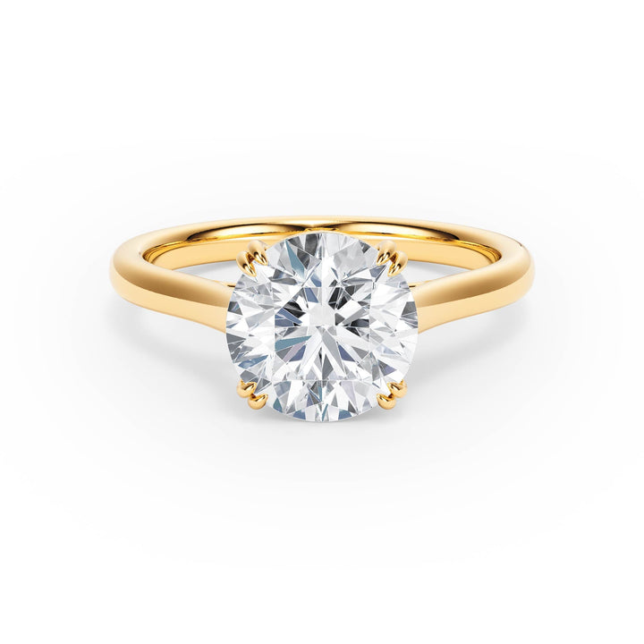 Elevé Cathedral Round Diamond Engagement Ring - R1224 in Ring by 18 KARATS INC.