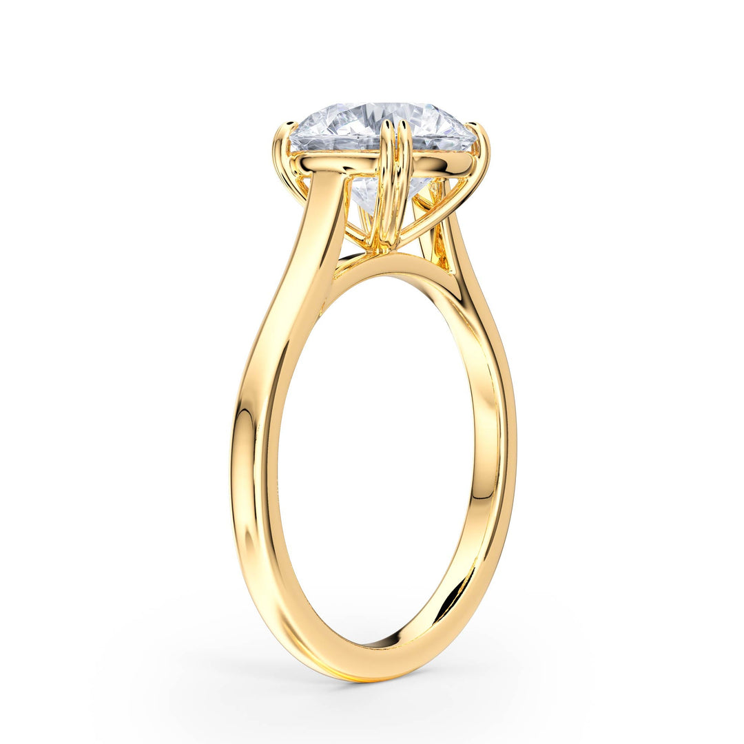 Elevé Cathedral Round Diamond Engagement Ring - R1224 in Ring by 18 KARATS INC.