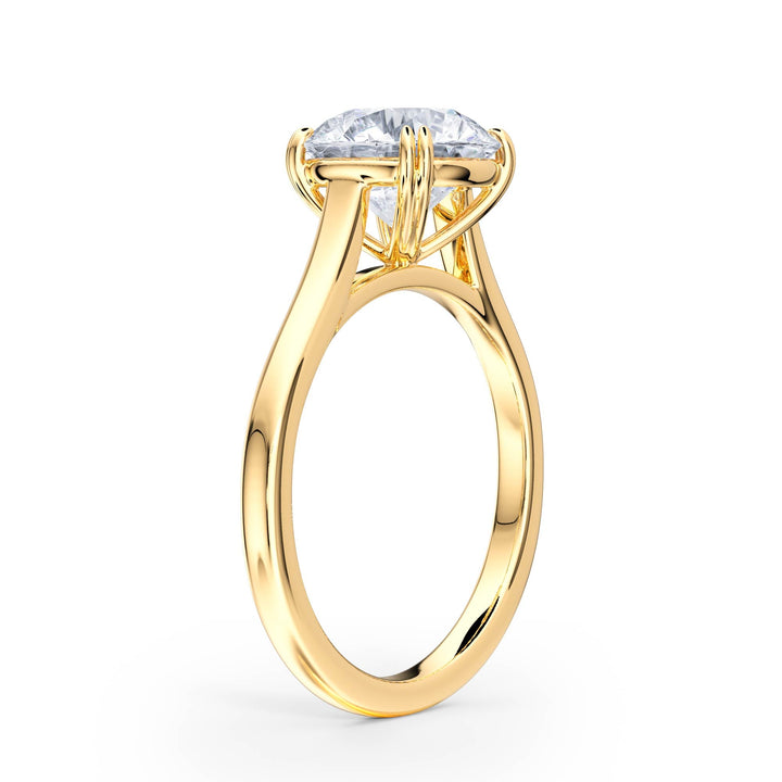 Elevé Cathedral Round Diamond Engagement Ring - R1224 in Ring by 18 KARATS INC.