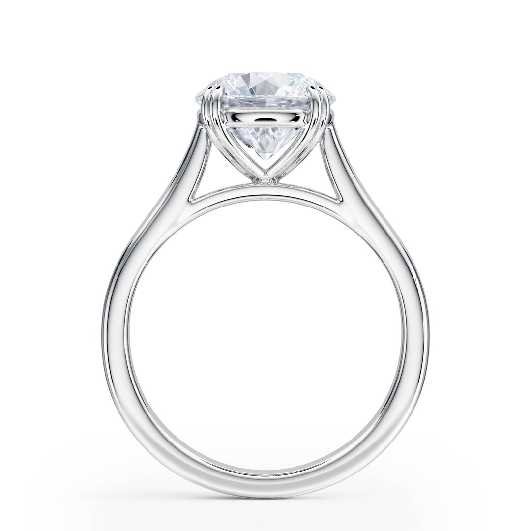 Elevé Cathedral Round Diamond Engagement Ring - R1224 in Ring by 18 KARATS INC.