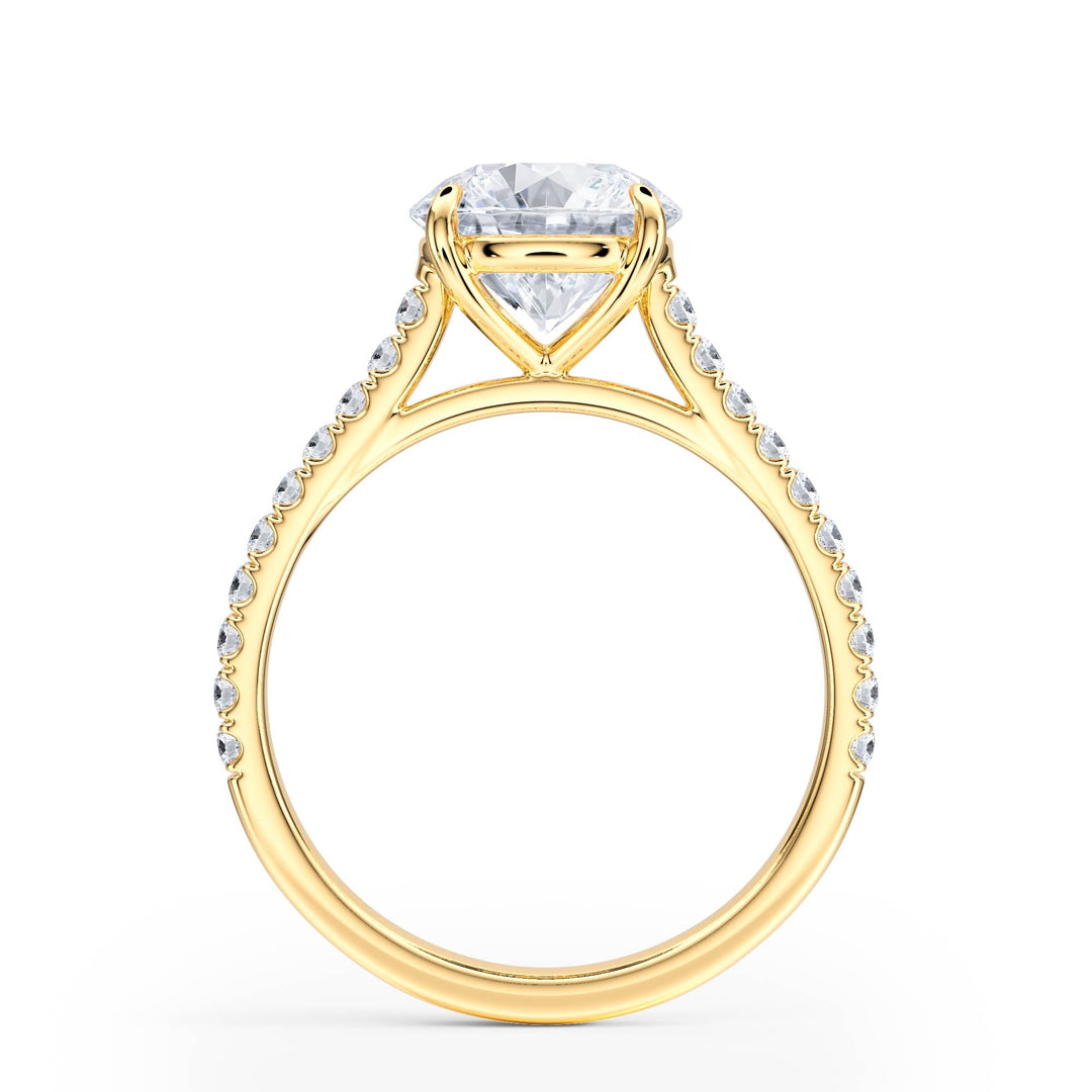 Elevé Cathedral Round Diamond Engagement Ring - R1245 in Ring by 18 KARATS INC.
