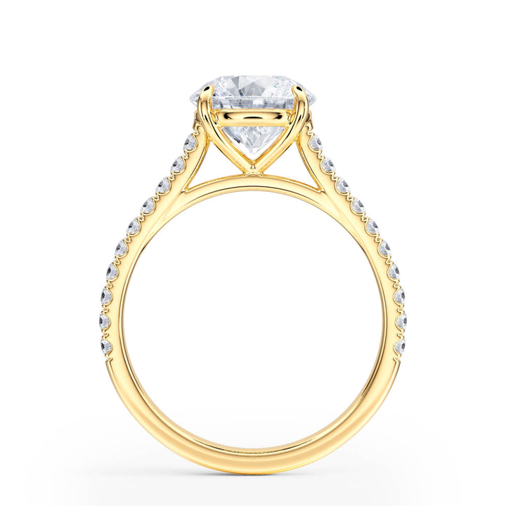 Elevé Cathedral Round Diamond Engagement Ring - R1245 in Ring by 18 KARATS INC.