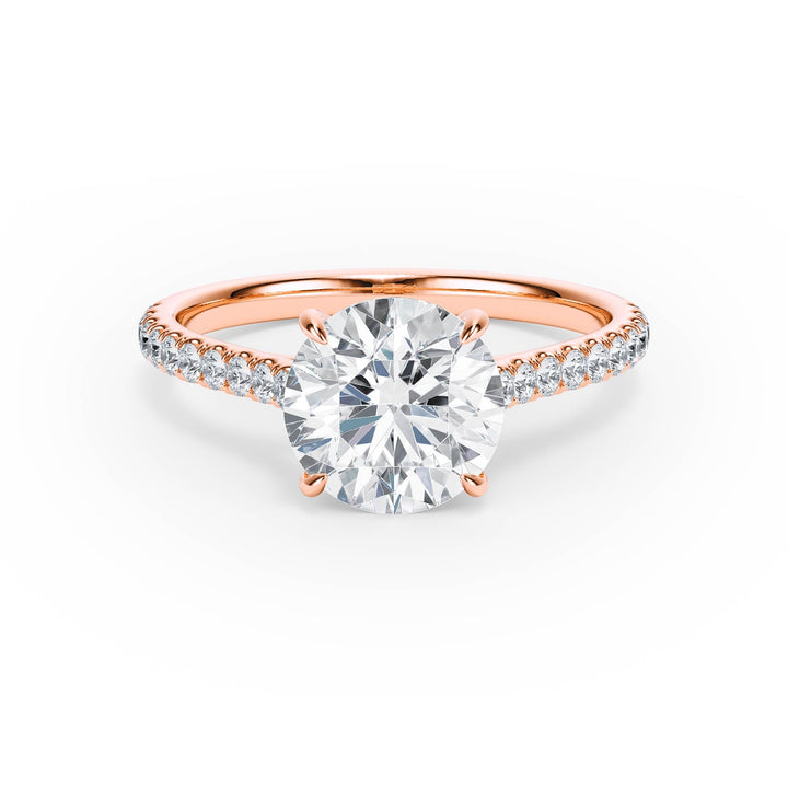Elevé Cathedral Round Diamond Engagement Ring - R1245 in Ring by 18 KARATS INC.