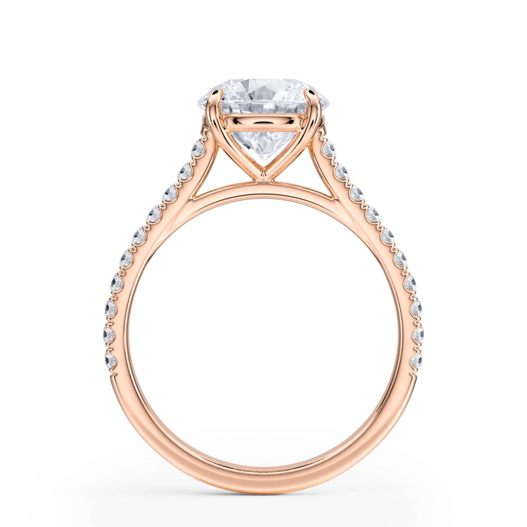 Elevé Cathedral Round Diamond Engagement Ring - R1245 in Ring by 18 KARATS INC.