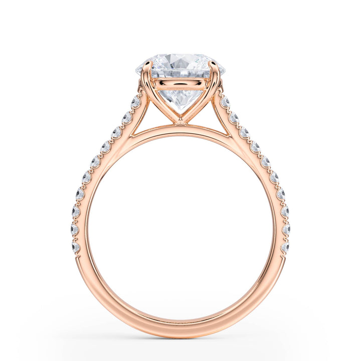 Elevé Cathedral Round Diamond Engagement Ring - R1245 in Ring by 18 KARATS INC.