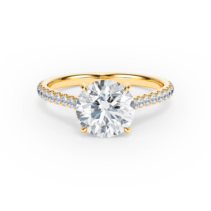 Elevé Cathedral Round Diamond Engagement Ring - R1245 in Ring by 18 KARATS INC.