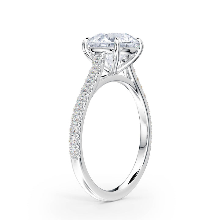 Elevé Cathedral Round Diamond Engagement Ring - R1245 in Ring by 18 KARATS INC.