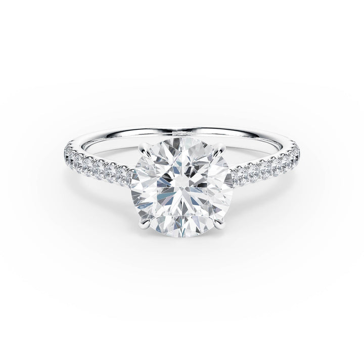 Elevé Cathedral Round Diamond Engagement Ring - R1245 in Ring by 18 KARATS INC.