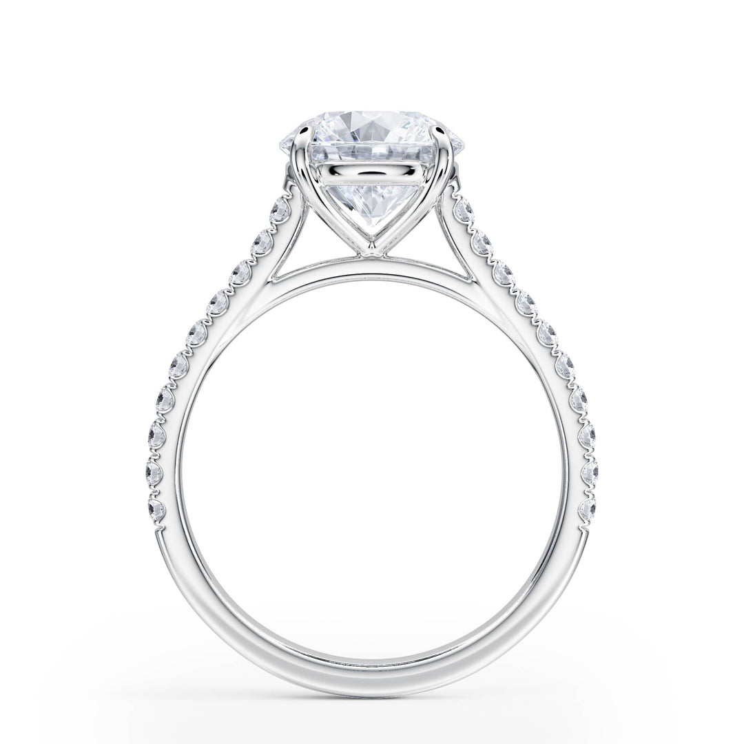 Elevé Cathedral Round Diamond Engagement Ring - R1245 in Ring by 18 KARATS INC.