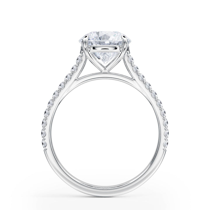 Elevé Cathedral Round Diamond Engagement Ring - R1245 in Ring by 18 KARATS INC.