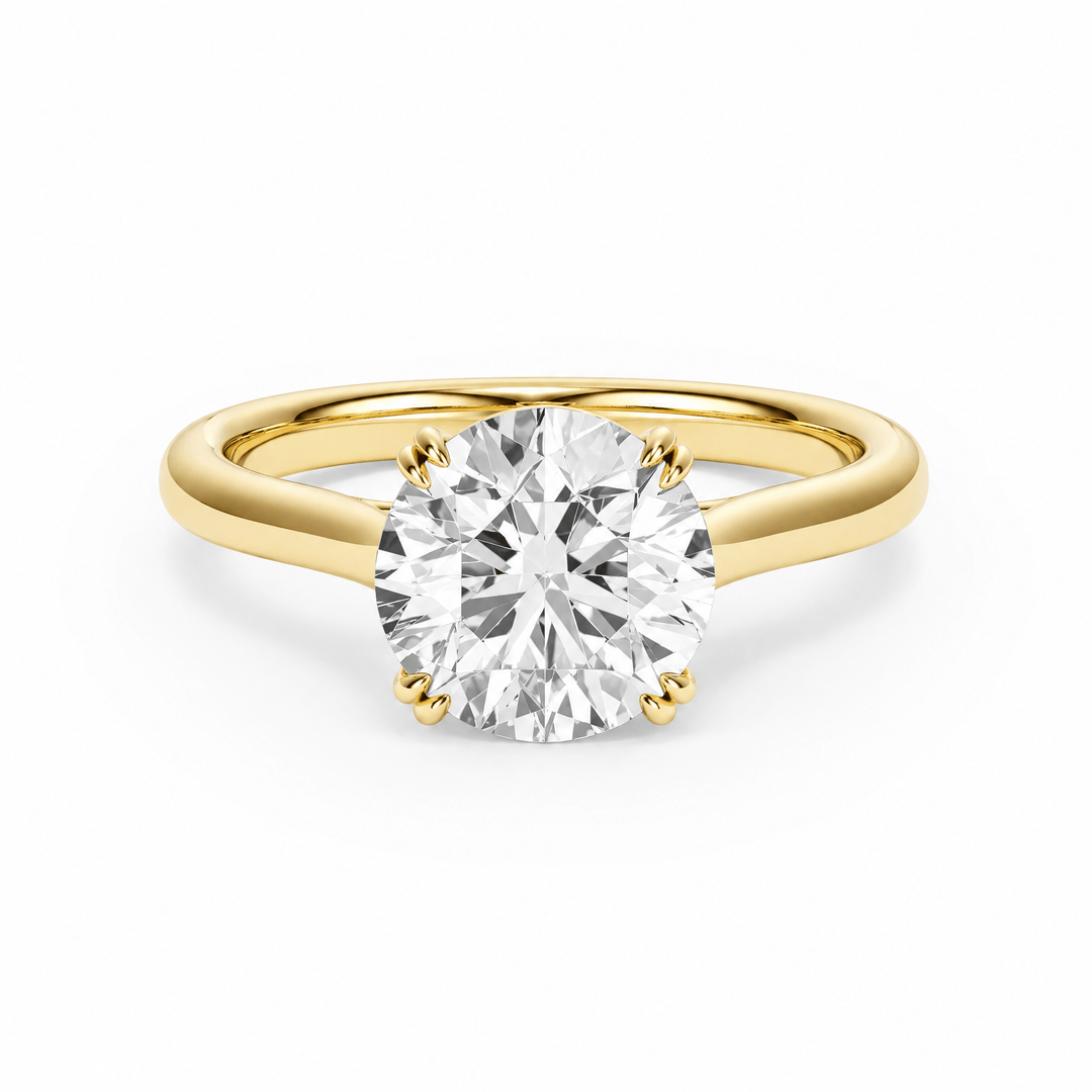 Elevé Cathedral Round Diamond Engagement Ring with Double Prong in Ring by 18 KARATS INC.