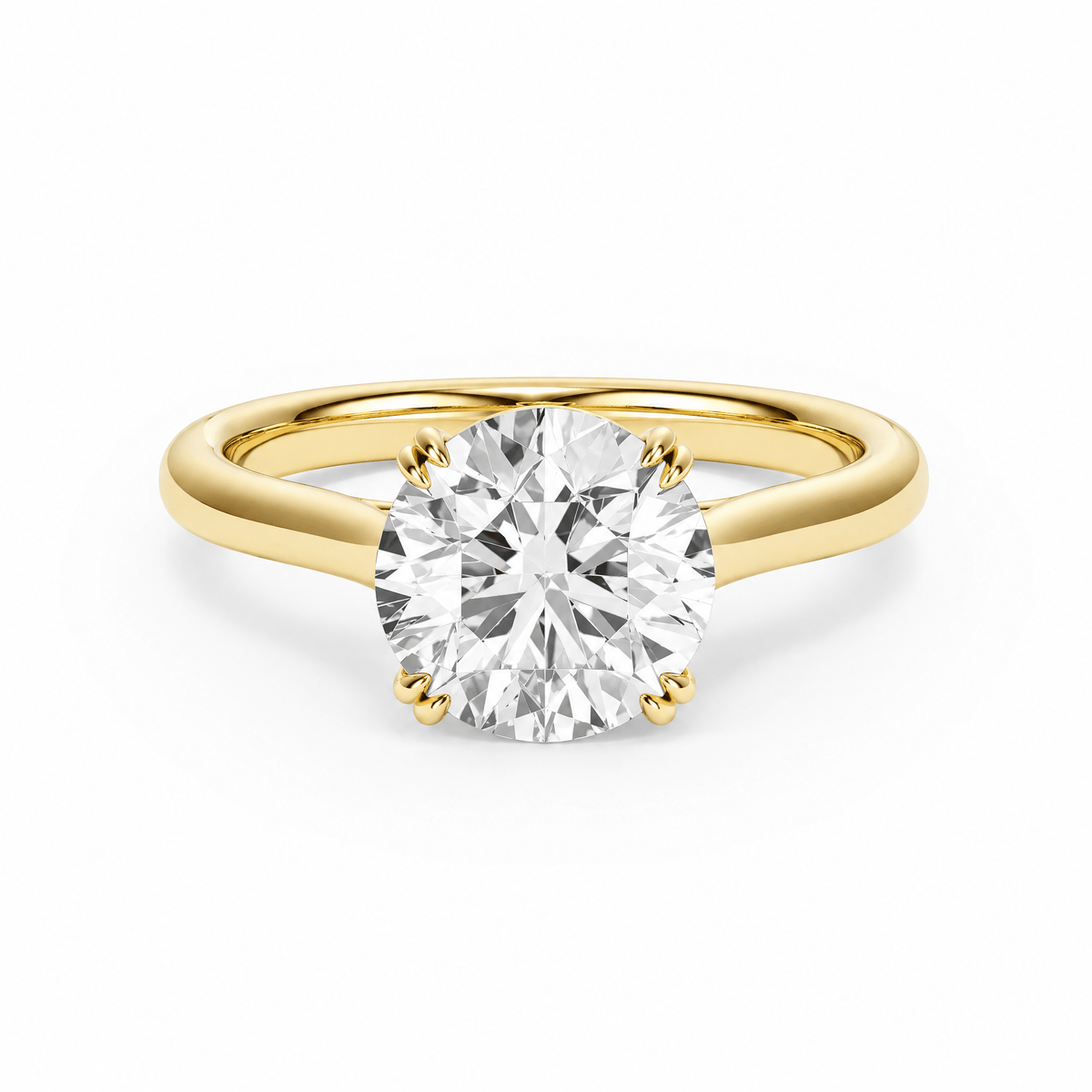 Elevé Cathedral Round Diamond Engagement Ring with Double Prong in Ring by 18 KARATS INC.