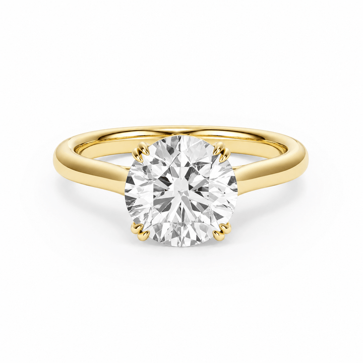 Elevé Cathedral Round Diamond Engagement Ring with Double Prong in Ring by 18 KARATS INC.