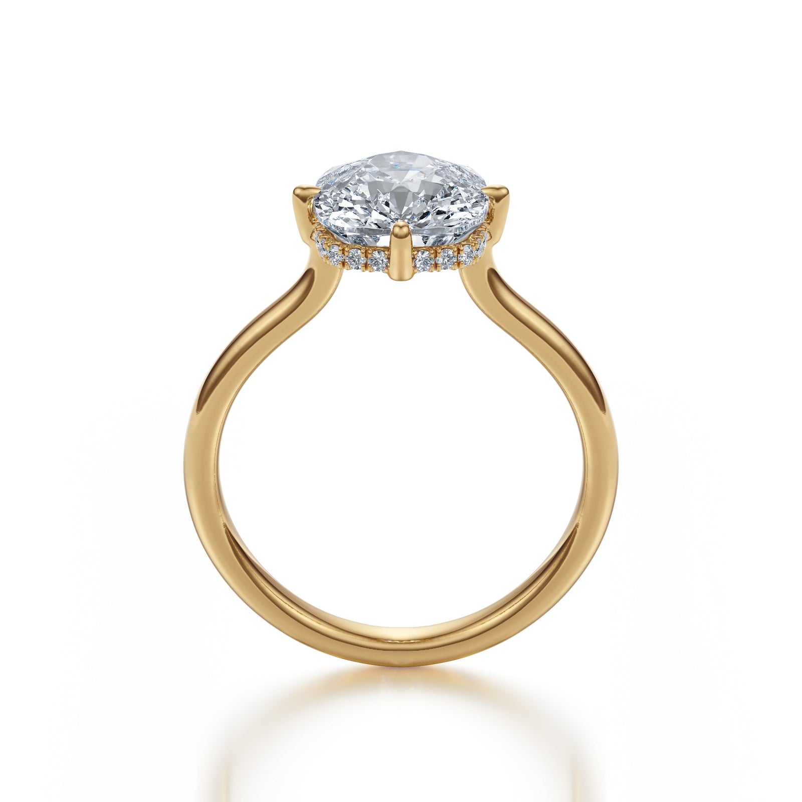 Elongated Cushion Brilliance Ring - R1030 in Ring by 18 KARATS