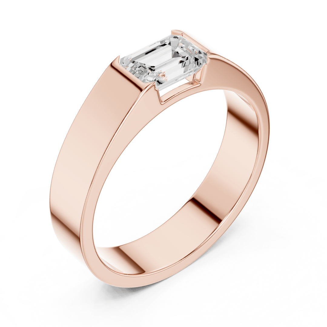 Emerald 1 ctw Diamond Men's Band - B1132 in Wedding Bands by 18 KARATS INC.