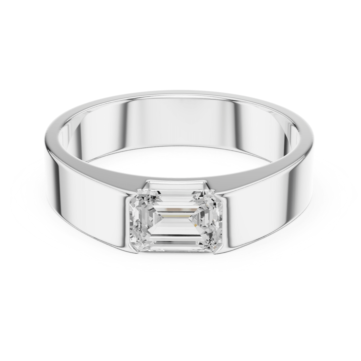 Emerald 1 ctw Diamond Men's Band - B1132 in Wedding Bands by 18 KARATS INC.