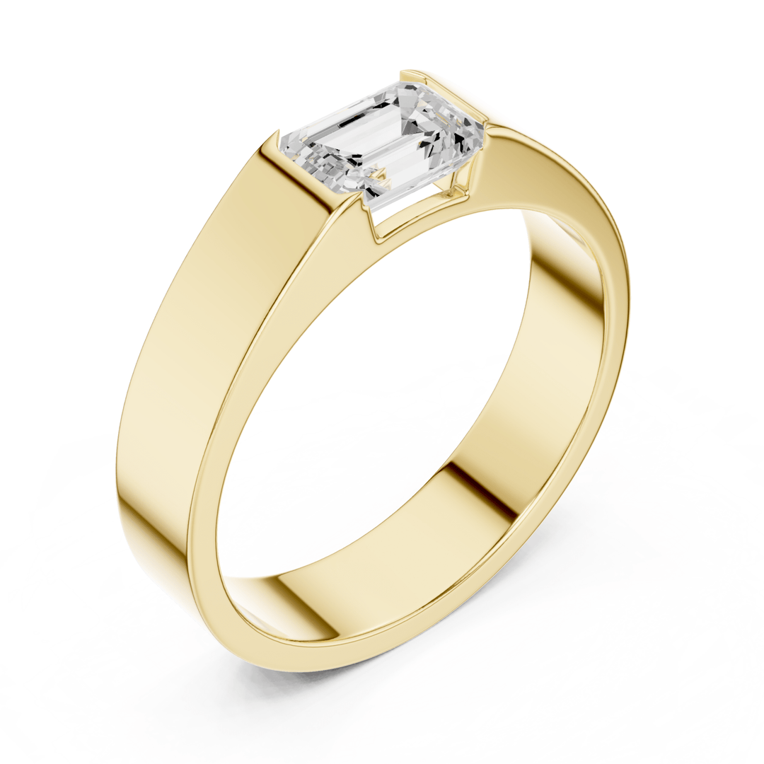 Emerald 1 ctw Diamond Men's Band - B1132 in Wedding Bands by 18 KARATS INC.