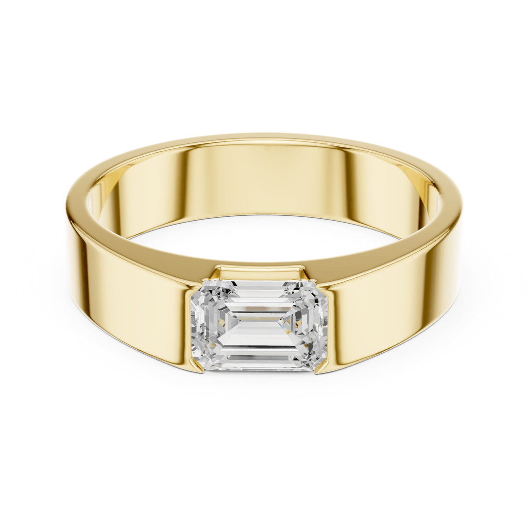 Emerald 1 ctw Diamond Men's Band - B1132 in Wedding Bands by 18 KARATS INC.