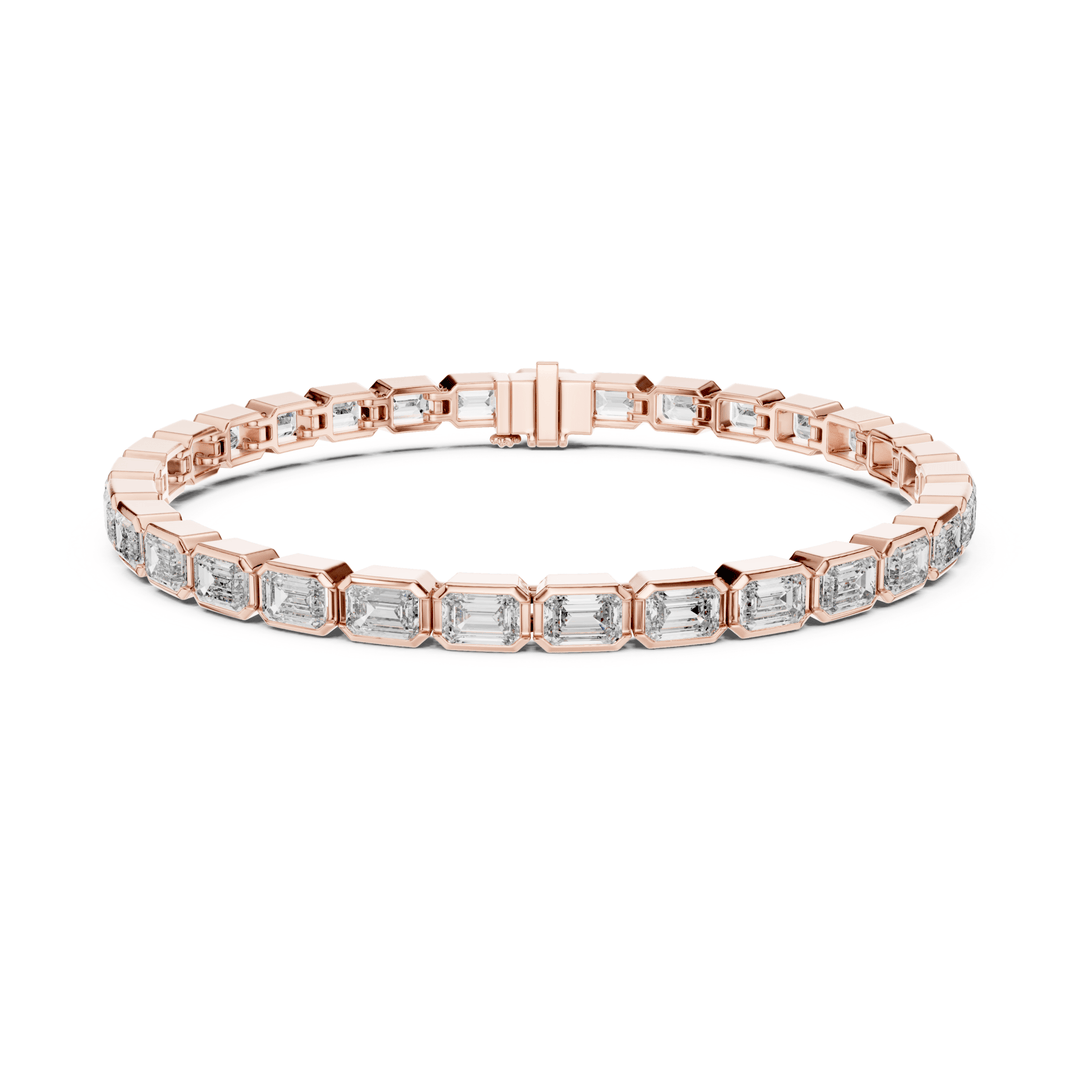 Emerald Bezel 9.3 ctw Lab Diamond Tennis Bracelet - BC125 in Bracelet by 18 KARATS INC.