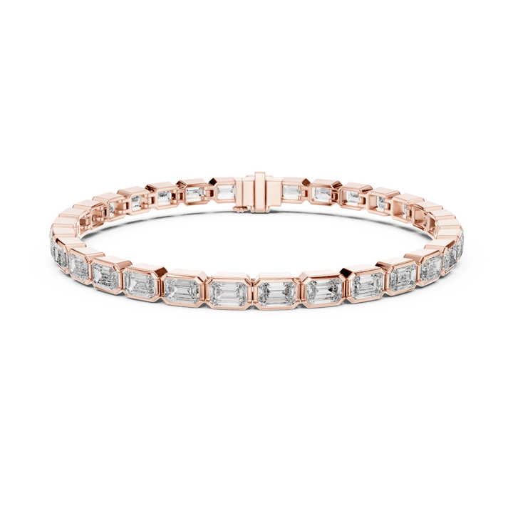 Emerald Bezel 9.3 ctw Lab Diamond Tennis Bracelet - BC125 in Bracelet by 18 KARATS INC.