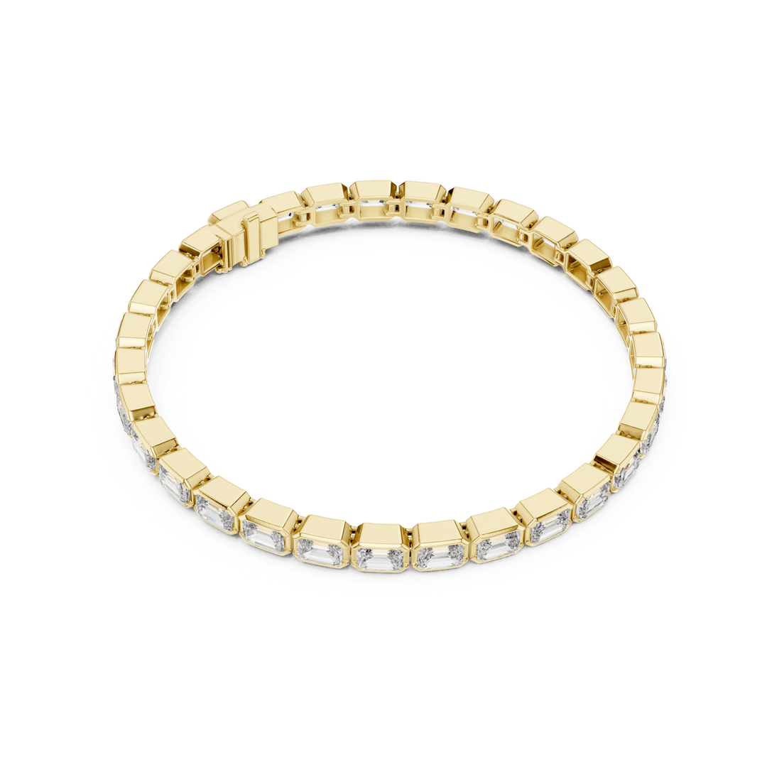 Emerald Bezel 9.3 ctw Lab Diamond Tennis Bracelet - BC125 in Bracelet by 18 KARATS INC.