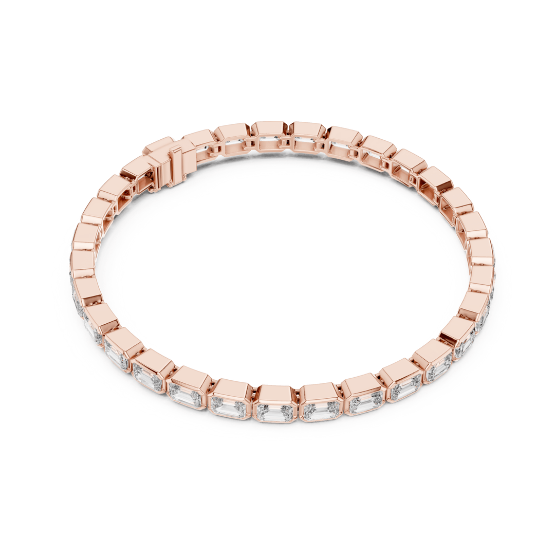 Emerald Bezel 9.3 ctw Lab Diamond Tennis Bracelet - BC125 in Bracelet by 18 KARATS INC.