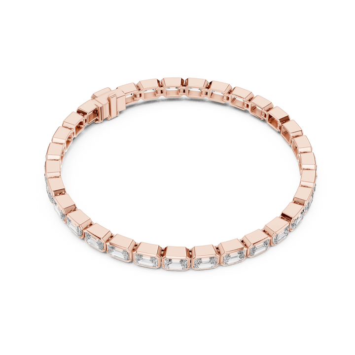 Emerald Bezel 9.3 ctw Lab Diamond Tennis Bracelet - BC125 in Bracelet by 18 KARATS INC.