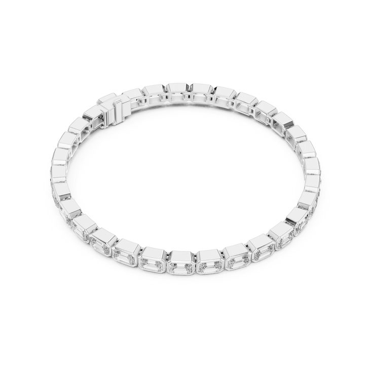 Emerald Bezel 9.3 ctw Lab Diamond Tennis Bracelet - BC125 in Bracelet by 18 KARATS INC.