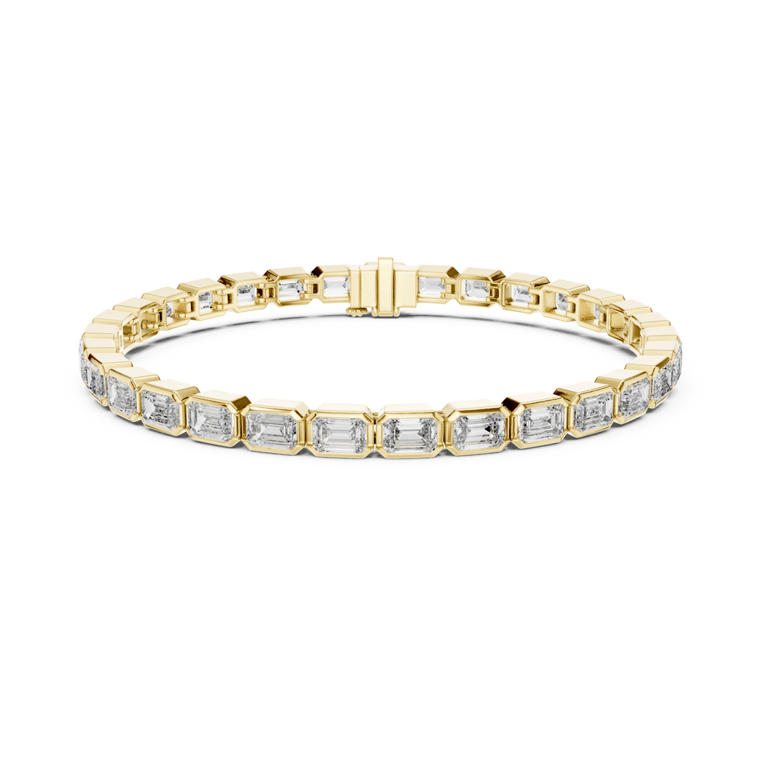 Emerald Bezel 9.3 ctw Lab Diamond Tennis Bracelet - BC125 in Bracelet by 18 KARATS INC.