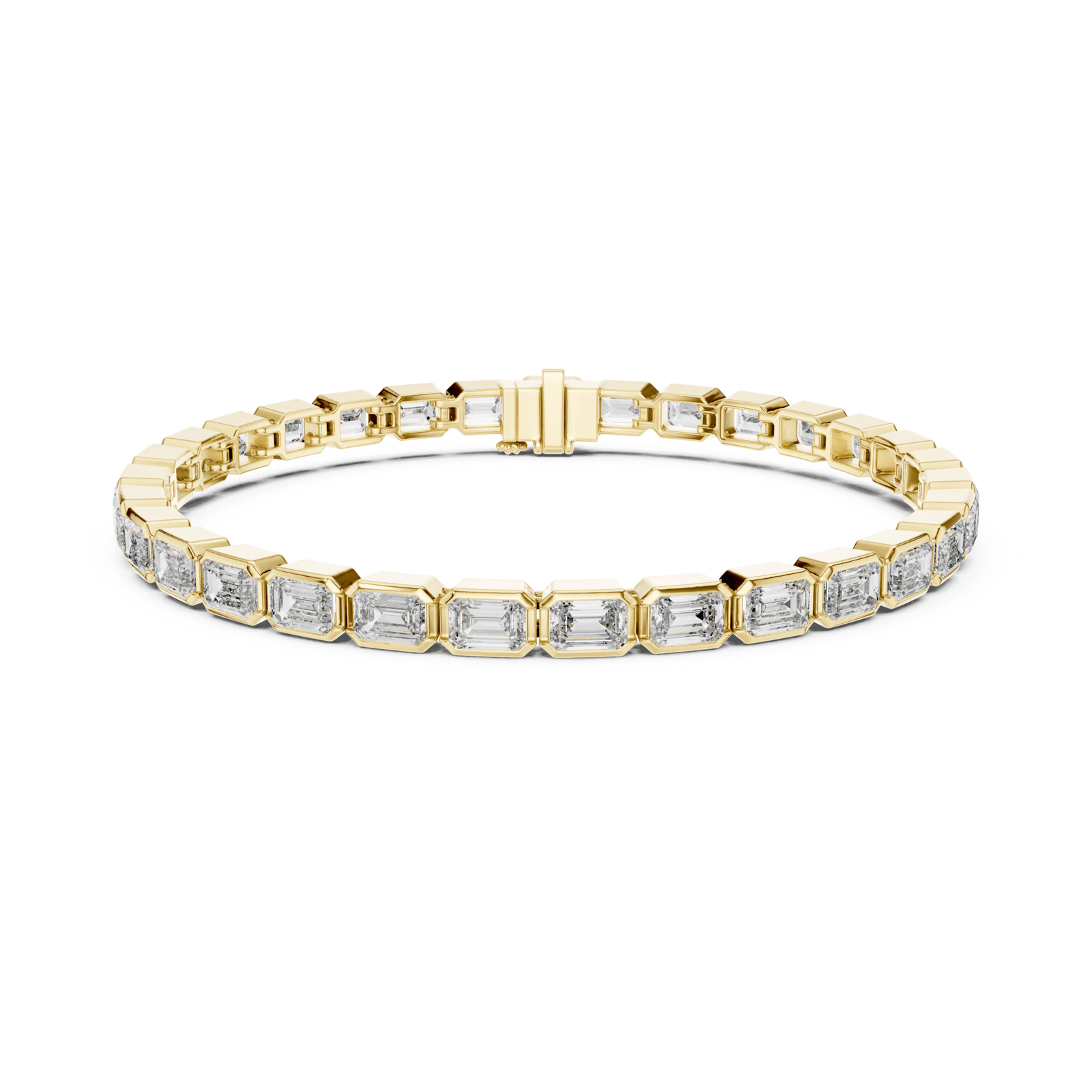 Emerald Bezel 9.3 ctw Lab Diamond Tennis Bracelet - BC125 in Bracelet by 18 KARATS INC.