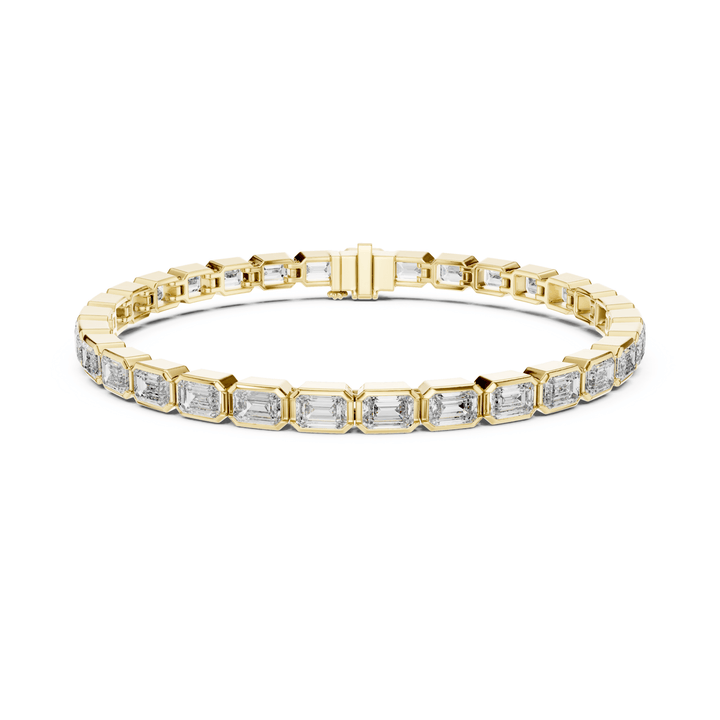 Emerald Bezel 9.3 ctw Lab Diamond Tennis Bracelet - BC125 in Bracelet by 18 KARATS INC.