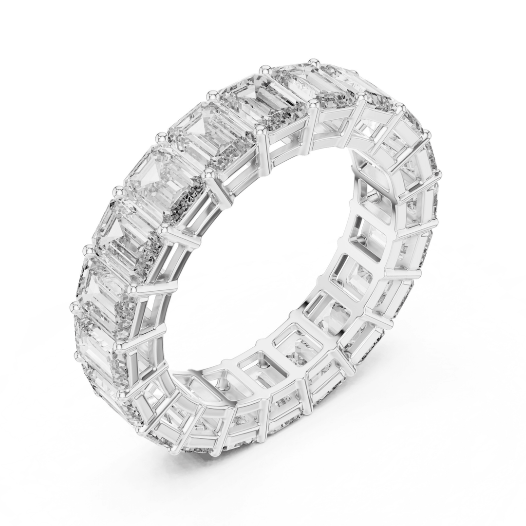 Emerald Cut 6 ctw Diamond Eternity Band - B1123 in Wedding Bands by 18 KARATS INC.